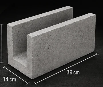 Canaleta de concreto 14 x 19 x 39 cm para vedação