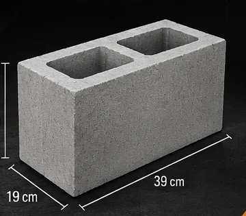 Bloco de concreto 19 x 19 x 39 cm para vedação